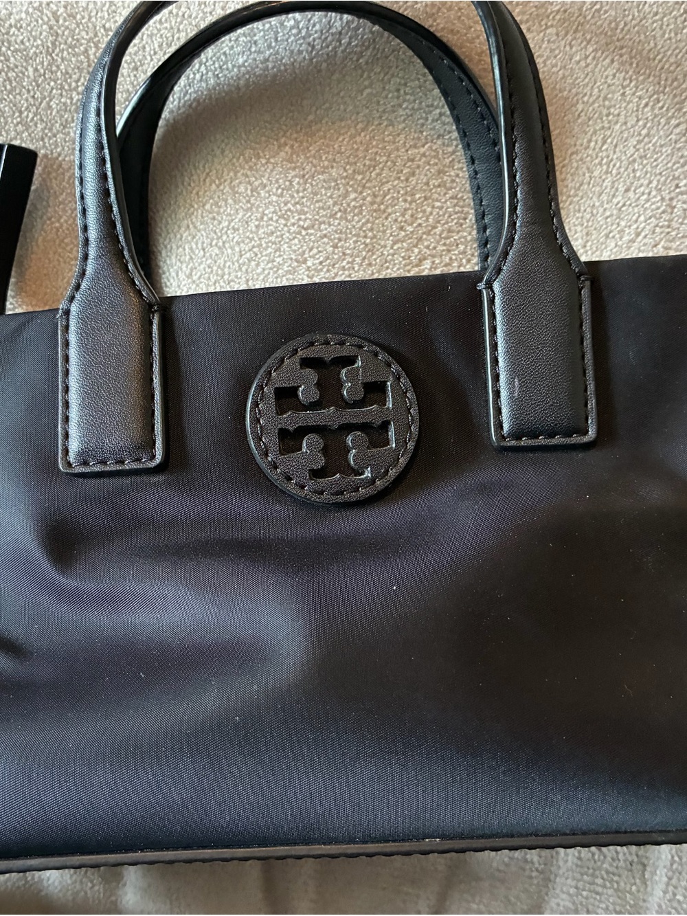 Tory Burch Black Nylon Logo Tote